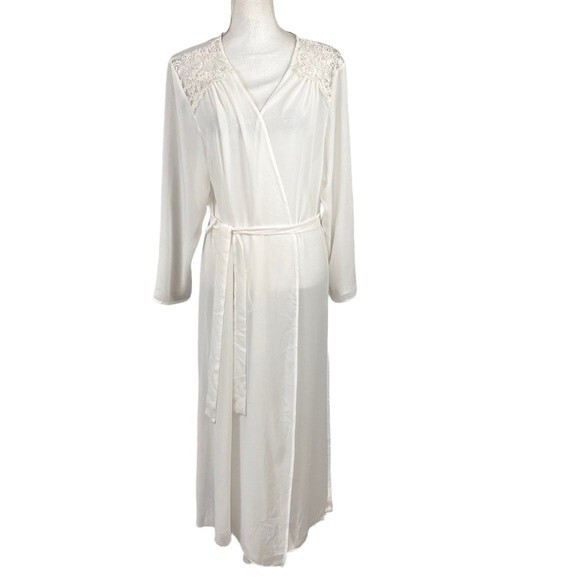 Belle Nuit Beaded Lace White Robe Small Medium Sheer Bridal Romantic - Picture 1 of 9